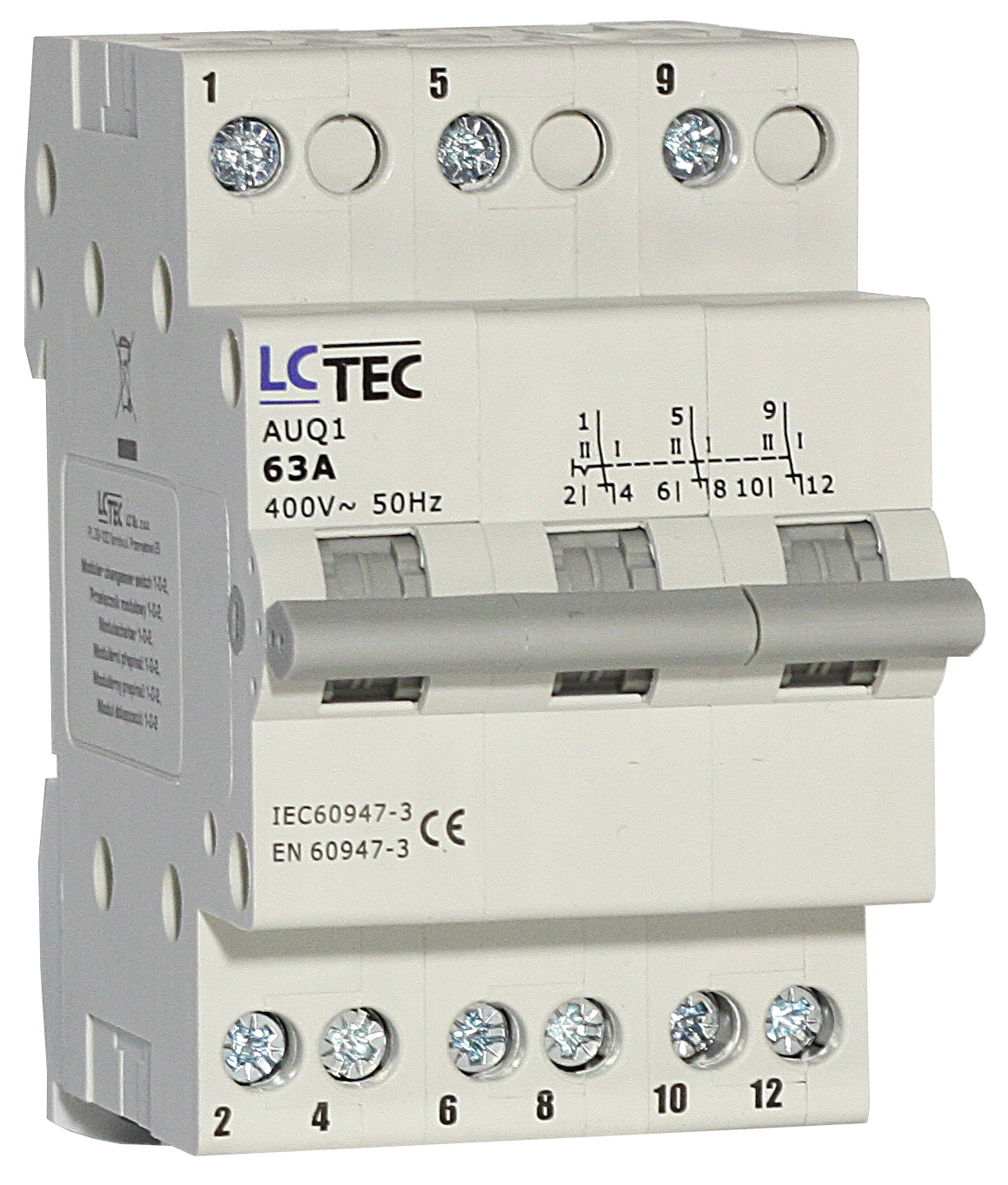 Modular changeover switch 1-0-2 mains-generator AUQ1